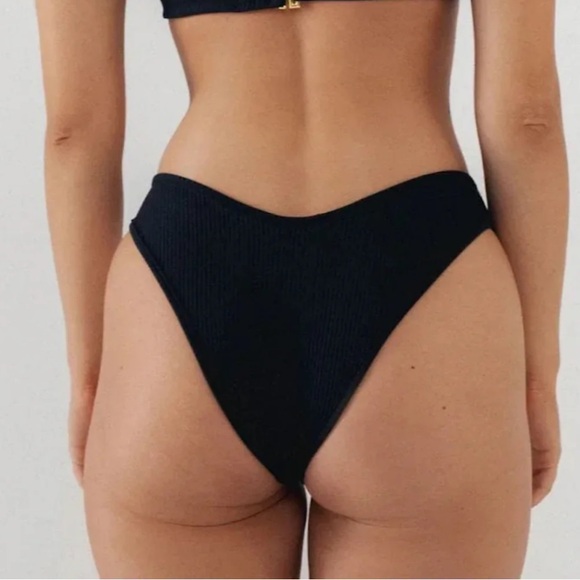 NWT MONTCE Black Ribbed Bikini Bottom - Picture 3 of 3